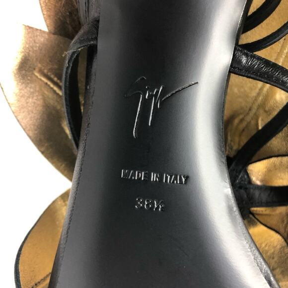 NEW Giuseppe Zanotti Lilium Flower Appliqué Strappy High Heel Sandals 38.5 - Picture 9 of 10